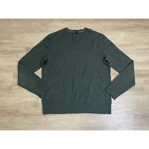 Banana Republic Extra Fine Merino Wool Mens Sz M Pullover Sweater Gray Preppy